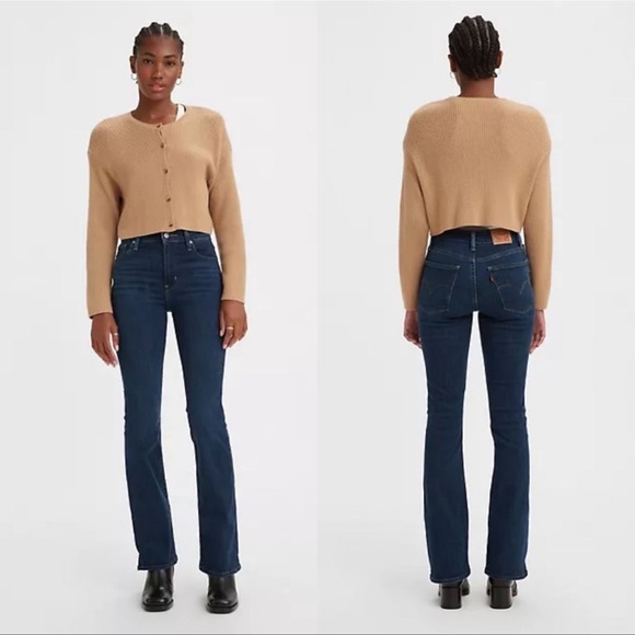 Levi's Denim - Levis Womens 725 High Rise Bootcut Jeans W30 L32 in Dark Horse Dark Wash Size 10